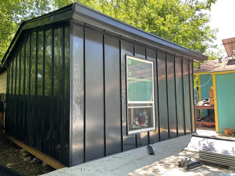 Black standing seam metal wall panels for Metal Roof Installation in Childress